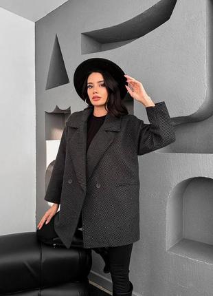 Стильное укороченное пальто на подкладке с воротником из качественной ткани черное серое трендовое качественное