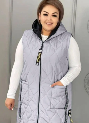 Жилетка женская стёганная на молнии  батал 3 цвета 48-50, 52-54, 56-58 rin1358-011iве