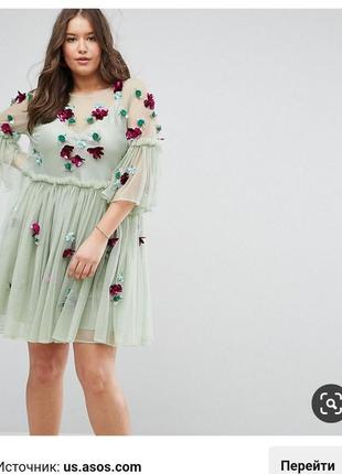 Святкове плаття asos сітка їм великі квіти 🌹