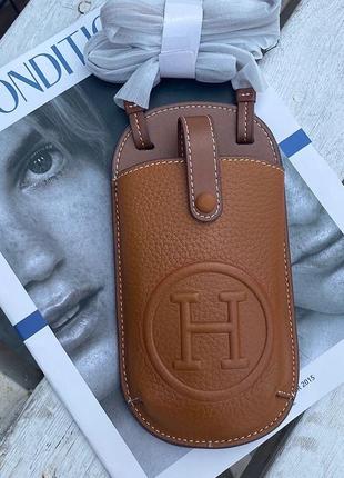 Сумка для телефона в стиле hermes, маленькая сумочка4 фото