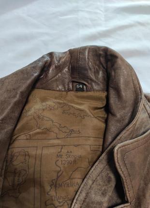 Стильная винтажная оверсайз куртка жилетка из натуральной кожи4 фото