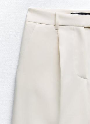 Довгі шорти бермуди з защипами білі zara оригінал зара9 фото