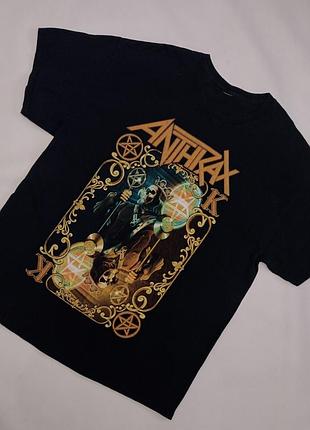 Черная футболка мерч группа anthrax тур 2016 года