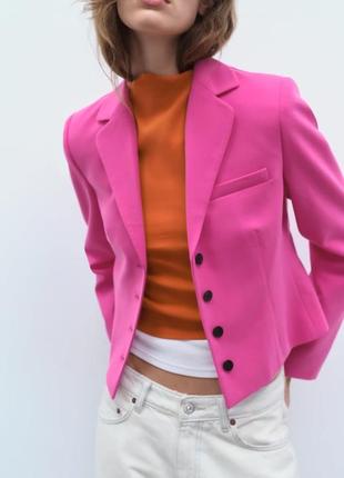 Приталений фетровий блейзер жакет піджак зара zara3 фото