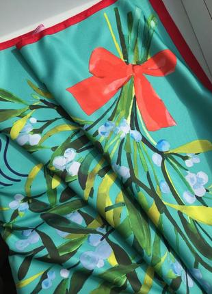 Красивый яркий платок, шарф lush mistletoe как шелк, с принтом8 фото