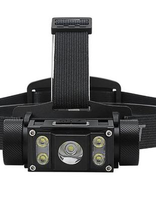Налобный фонарь boruit b50 магнит xm-l2 + 4 * xp-g2 type c 6 режимов 6000 lm фонарик