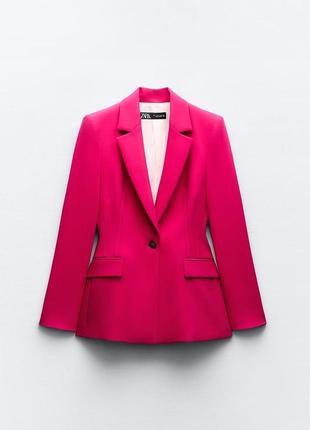 Блейзер приталений з акцентованими строчками зара zara жакет пиджак3 фото