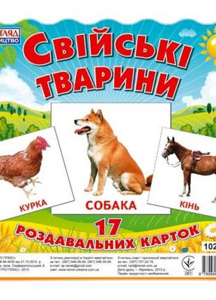 Дитячі розвиваючі картки "домашні тварини" 13107005, 17 карток у наборі від lamatoys