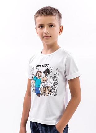 Футболка для хлопчика "minecraft", біла