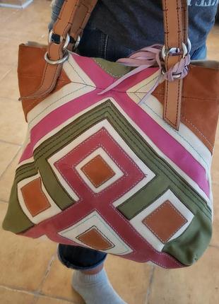 Сумка кожа ткань