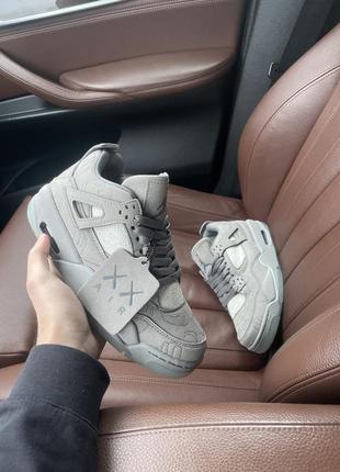 Jordan 4 kaws grey3 фото