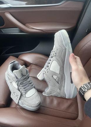 Jordan 4 kaws grey1 фото