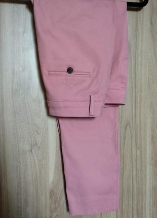 Стильные качественные розовые пудровые брюки next tailoring, хлопок4 фото