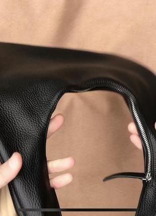 Черная кожаная сумка мягкая сумка на плечо сумка шопер