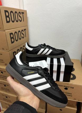 Жіночі кросівки adidas samba black white og, кросівки адідас самба чорні, adidas samba classic1 фото