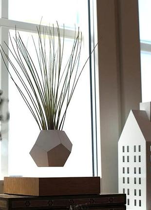 Левитирующий вазон flyte planter парящий вазон (орех) 2
