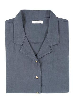 Домашняя рубашка barine - lino pj indigo индиго m