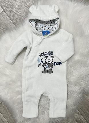 Велюровий чоловічок ,комбінезон , ромпер , на пуговичках, 56 розміру