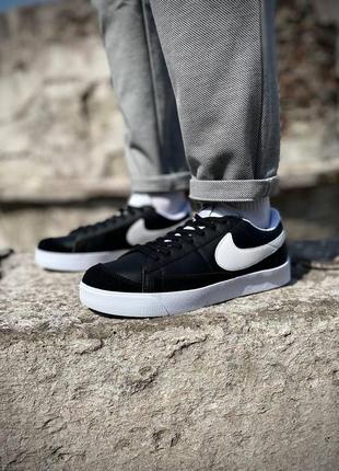 Мужские кроссовки nike blazer low мужские кожаные кеды найк черные кроссовки на каждый день6 фото