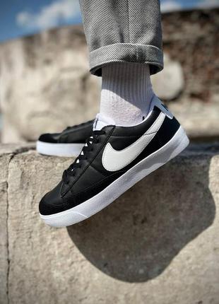 Чоловічі кросівки nike blazer low чоловічі шкіряні кеди найк чорні кросівки на кожен день