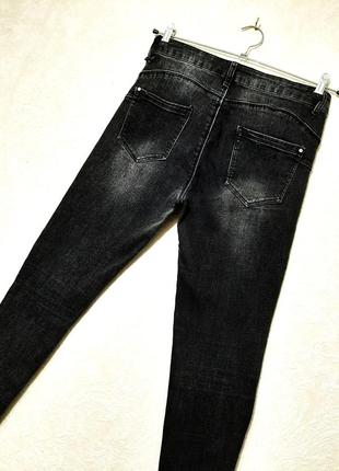 M. sara утеплённые джинсы деним котоновые чёрные высокая посадка, слимы зауженные зима/деми женские6 фото