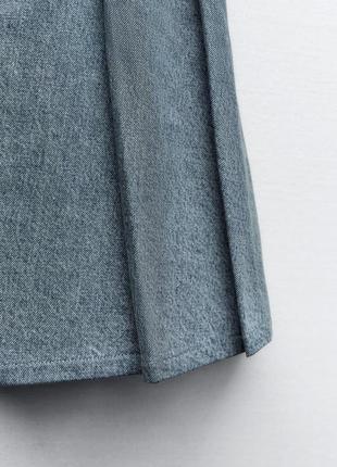 Джинсовая юбка со складками8 фото