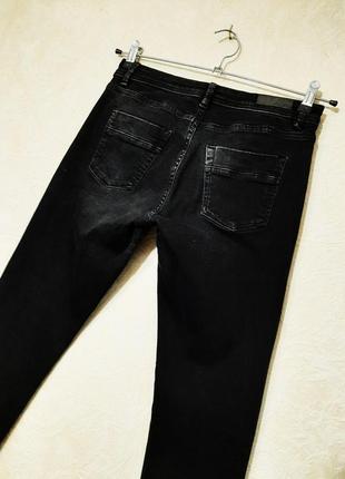 Edc by esprit джинсы + нюанс чёрные зауженные слим скинни стрейч-котон деним женские6 фото