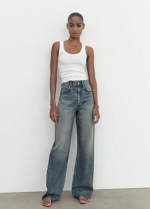 Джинсы high-rise wide leg от zara