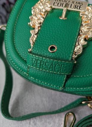 Женская сумка версаче кросс-боди versace jeans couture зеленая2 фото