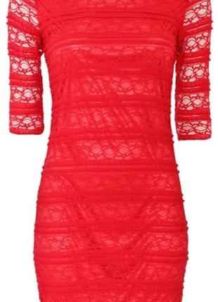 Червоне коротке сексуальне плаття коротка сукня червона oodji кружевна1 фото