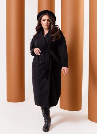 Женское весеннее кашемировое пальто со спущенной линией плеча размеры 48-585 фото