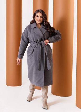 Женское весеннее кашемировое пальто со спущенной линией плеча размеры 48-588 фото