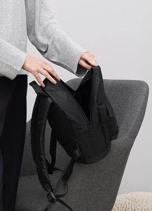 Стильний рюкзак на кожен день колір чорний рюкзак повсякденний матеріал текстиль рюкзак міський унісекс5 фото