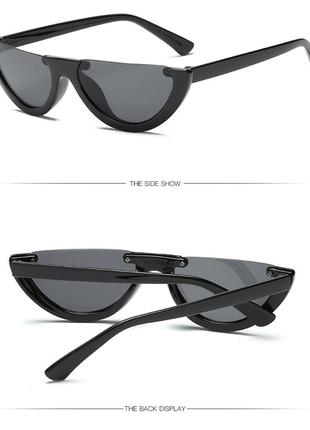 Имиджевые полукруглые черные очки! лето 2020 трендовые модные стильные актуальные2 фото