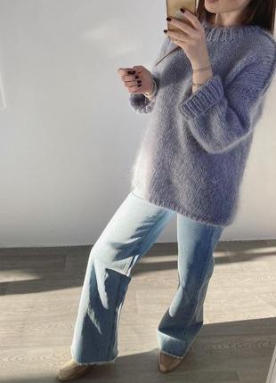 Базовий светр оверсайз з пухнастого мохера2 фото