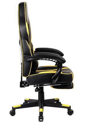 Геймерское кресло drift с подставкой для ног yellow3 фото
