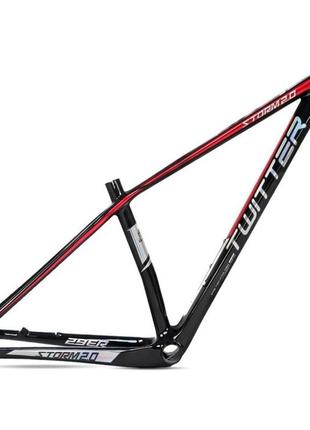 Рама 29 twitter fiber carbon frame storm 2.0 19 чорний/червоний (carb01)