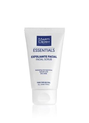 Martiderm essentials face scrub очищающий скраб для лица тройного действия, 15 мл1 фото