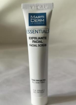 Martiderm essentials face scrub очищающий скраб для лица тройного действия, 15 мл2 фото