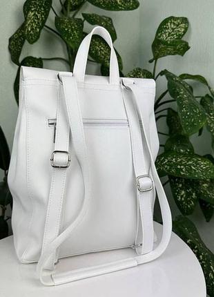 Стильный женский рюкзак-сумка-трансформер-большой и вместительный рюкзак-сумка белый4 фото