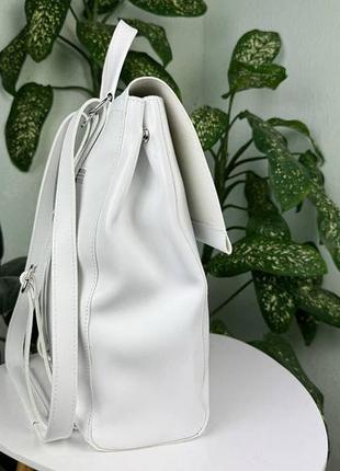 Стильный женский рюкзак-сумка-трансформер-большой и вместительный рюкзак-сумка белый3 фото