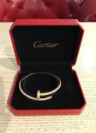 Брендовый браслет гвоздь в позолоте с камнями