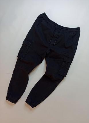 Штани карго чорні чоловічі denim co розмір - l