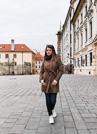 Женский тренч в змеиный принт, плащ, пальто