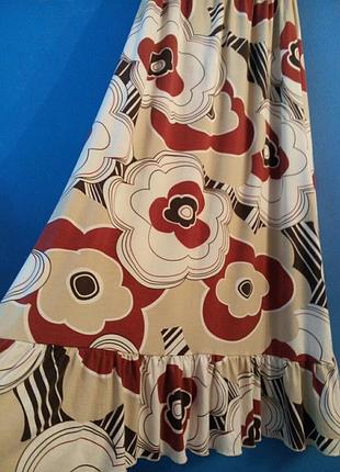 Платье в цветочек сарафан бандо пляжный в пол макси