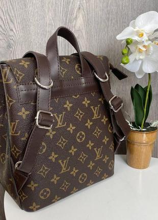 Якісний жіночий рюкзак-сумка-стиль луї вітон коричневий, сумка-рюкзак трансформер8 фото