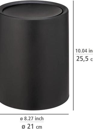 Мусорник wenko atri 6-литровый контейнер с крышкой с внутренним ведром 21 x 25,черный