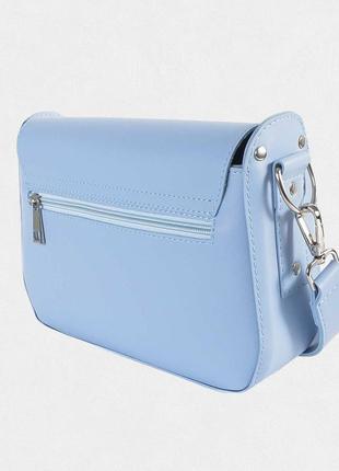 Жіноча сумка кросбоді з екошкіри блакитна2 фото