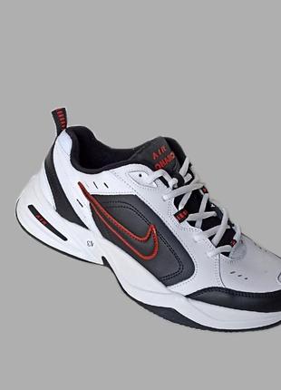 Кроссовки мужские nike air monarch white black / найк аир монарх черно белые5 фото