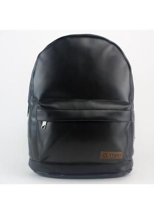 Міський рюкзак на кожен день чорний рюкзак повсякденний матеріал еко-кожа рюкзак унісекс3 фото